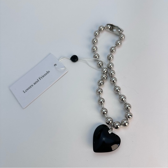 Lovers and Friends Parker Necklace in Silver & Black heart pendant - Picture 3 of 4